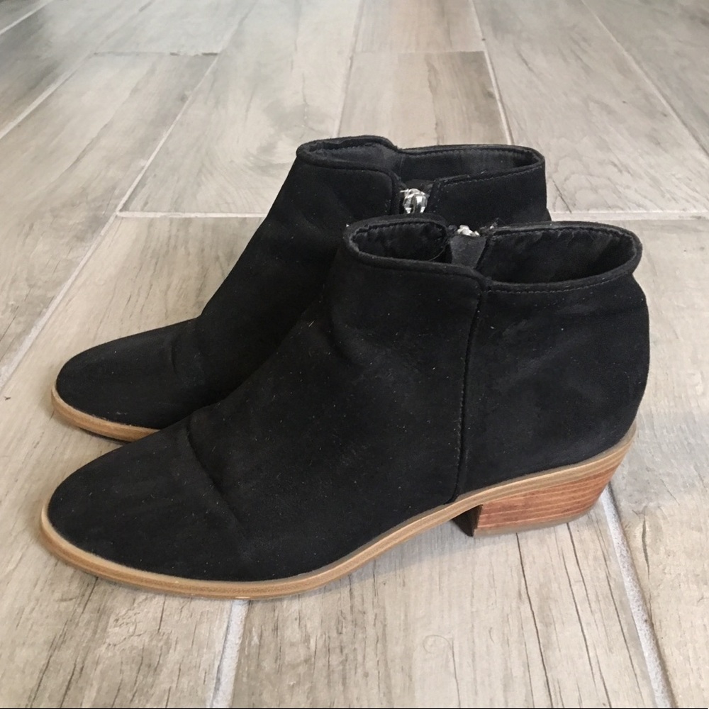 Ankle Booties, real wood bottom